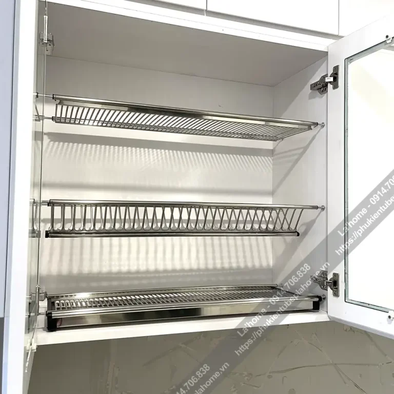 Kệ Chén Cố Định Chữ V 3 Tầng INOX304 Tủ Bếp Trên 16 Kệ Chén Cố Định Chữ V 3 Tầng Cho Tủ Bếp