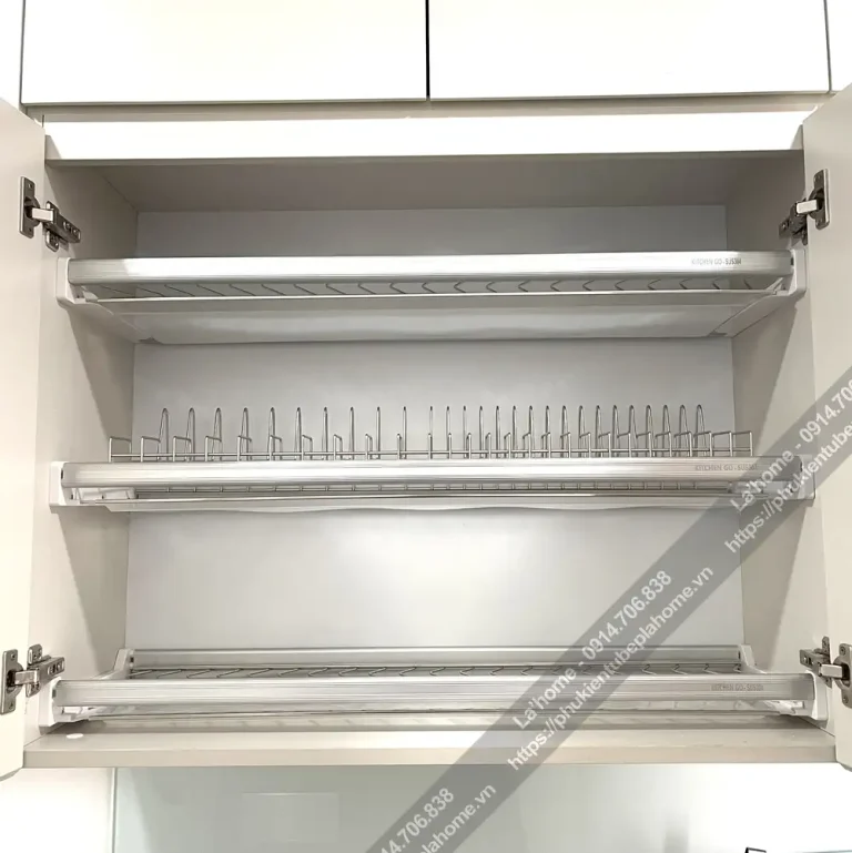 Kệ Chén Cố Định Khung Nhôm Kitchen Go 3 Tầng INOX304 19 Kệ Chén Cố Định Khung Nhôm