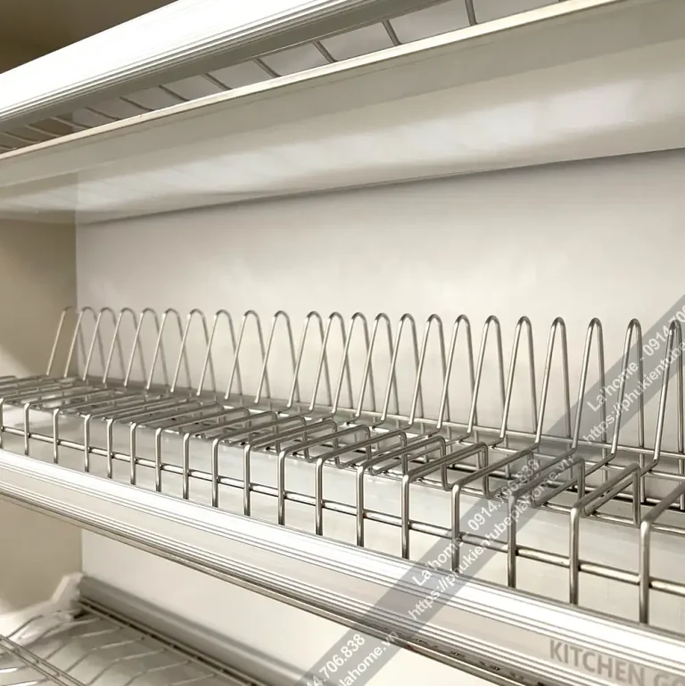 Kệ Chén Cố Định Khung Nhôm Kitchen Go 3 Tầng INOX304 18 Kệ Chén Cố Định Khung Nhôm