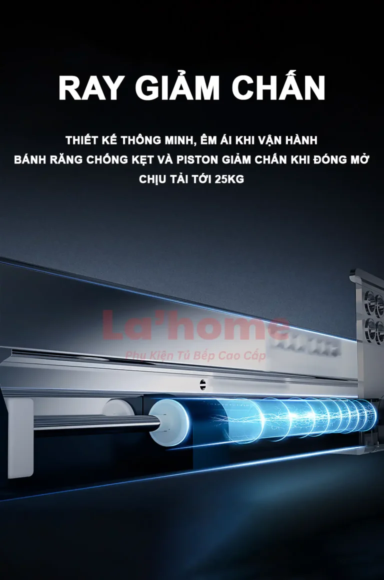 Giá Để Xoong Nồi Tủ Bếp Celaeno INOX304 Có Ray Giảm Chấn