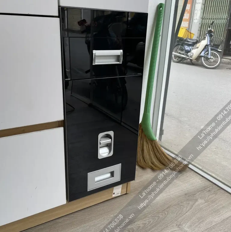 Thùng Gạo Mặt Gương Kitchen Go Màu Đen 20kg 15 Thùng Gạo Mặt Gương Kitchen Go
