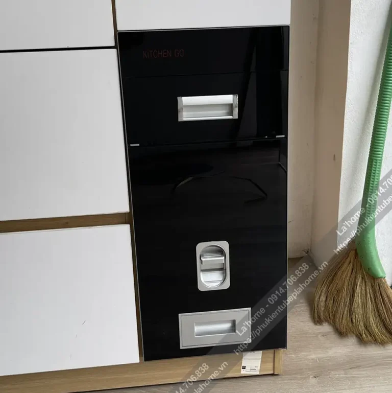 Thùng Gạo Mặt Gương Kitchen Go Màu Đen 20kg 18 Thùng Gạo Mặt Gương KitchenGo