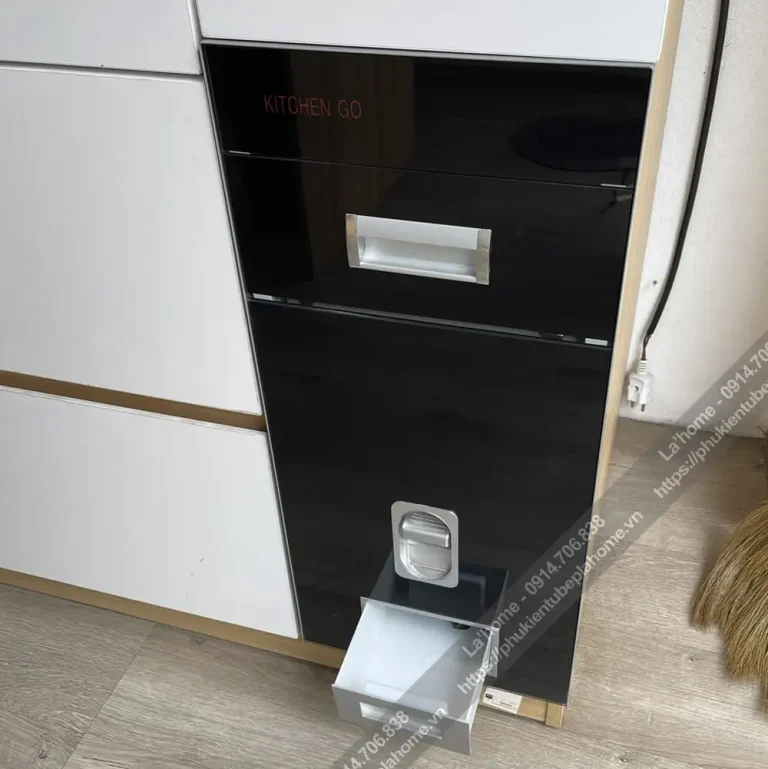 Thùng Gạo Mặt Gương Kitchen Go Màu Đen 20kg 17 Thùng Gạo Mặt Gương KitchenGo