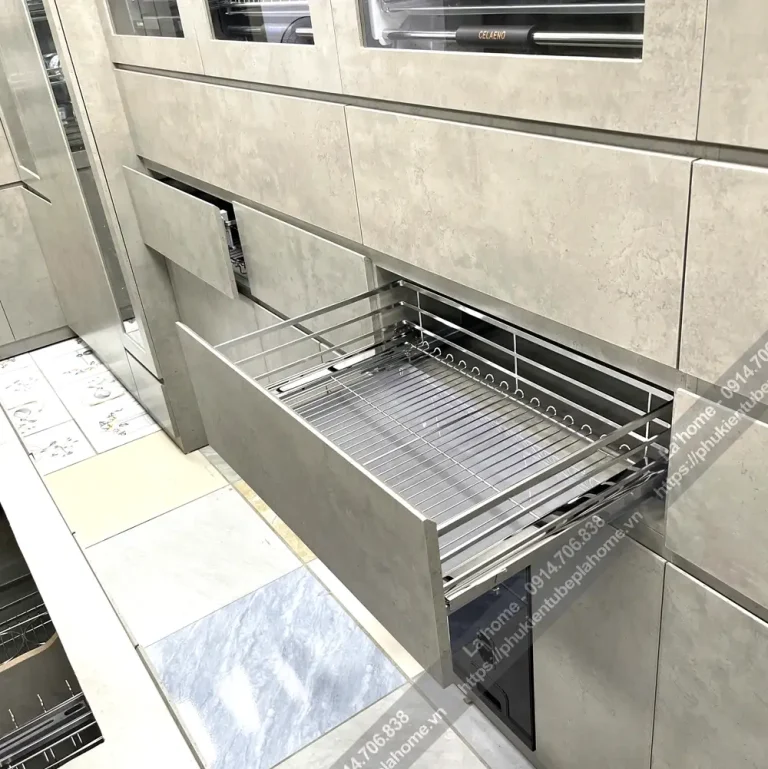 Giá Để Xoong Nồi Tủ Bếp Celaeno INOX304 Có Ray Giảm Chấn