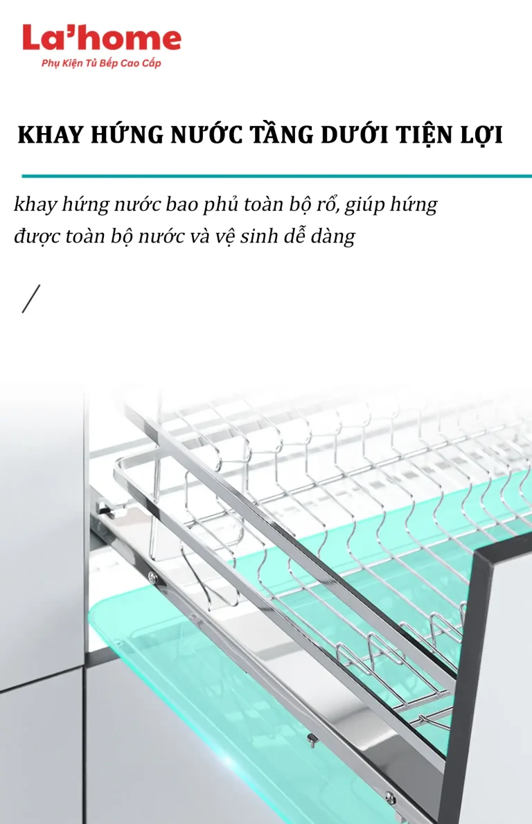 Giá Để Xoong Nồi Tủ Bếp Celaeno INOX304 Có Ray Giảm Chấn