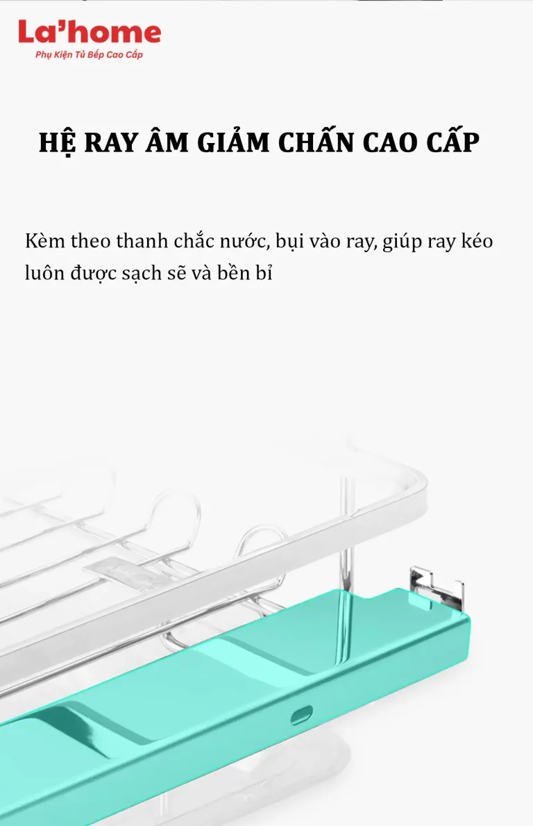 Giá Để Xoong Nồi Tủ Bếp Celaeno INOX304 Có Ray Giảm Chấn