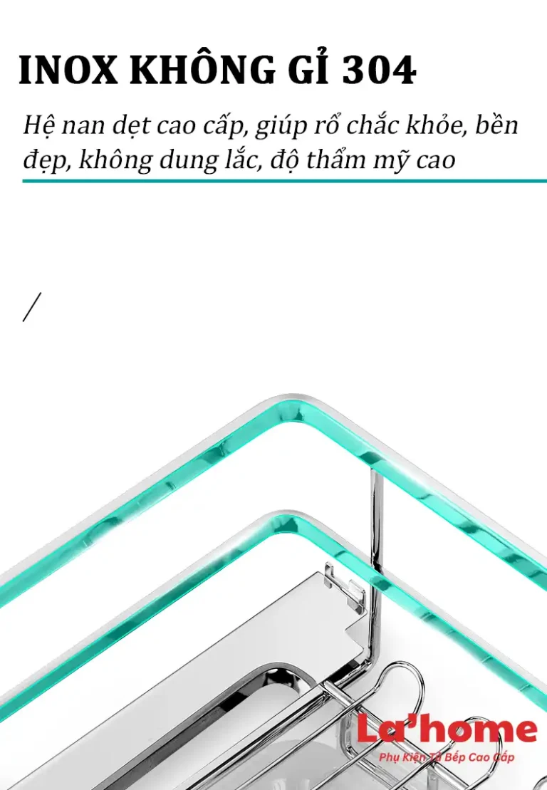 Giá Để Xoong Nồi Tủ Bếp Celaeno INOX304 Có Ray Giảm Chấn